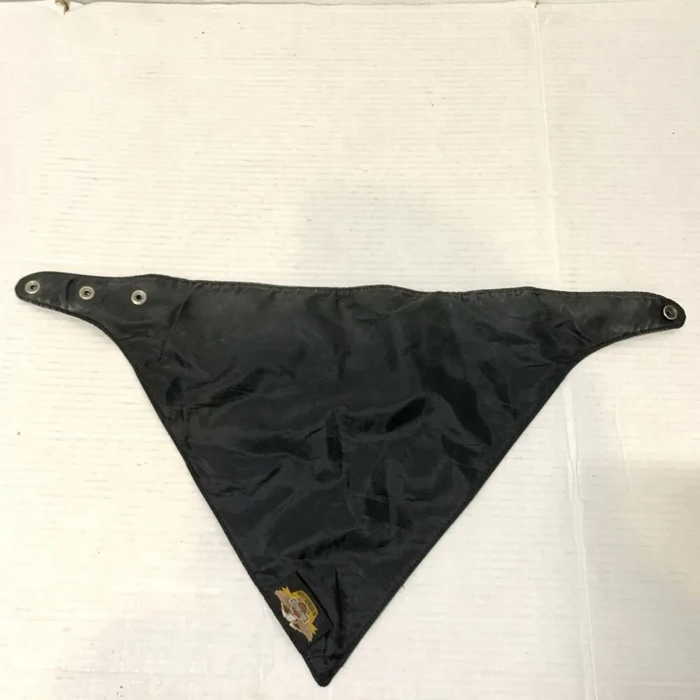 Vtg Harley Davidson Leather Face Gator Mask Bandana Sizeable Snaps Embossed Logo